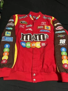 Chase Authentics Kyle Busch M&M NASCAR Button Up Jacket 2XL RARE Red - Picture 1 of 3