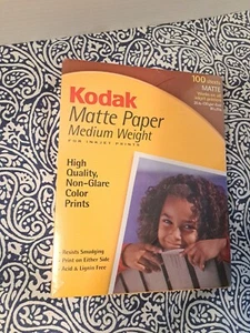 New Kodak Matte Paper Medium Weight 8 1/2 x 11in. 100 Sheets For Inkjet Printers - Picture 1 of 2