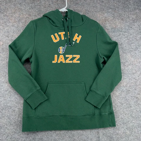 Utah Jazz Hoodie Mens Large Green Sweatshirt Pockets NBA Basketball Fanatics Cover