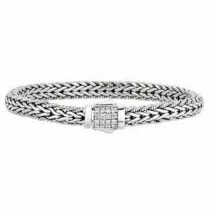 Phillip Gavriel Designer White Sapphire Bracelet Weave Design 7.50" or 8.25"  - Picture 1 of 6