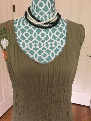 VESTIDO MAXI ALGODÓN BORDADO ADORNADO VERDE ANTHROPOLOGY JWLA, TALLA M Foto 1 de 4