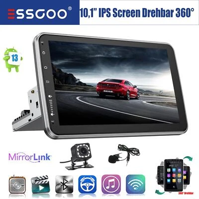 1 DIN 10.1" Autoradio Android 13 2+16G GPS Kamera 360° Grad Drehbarer Bildschirm - Bild 1 von 4