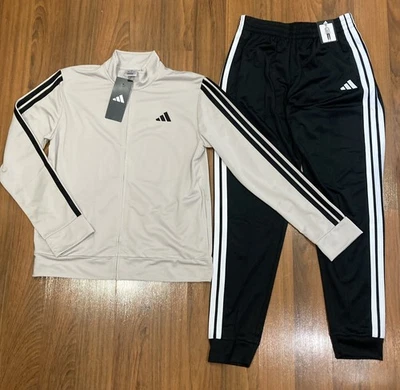 adidas Youth Set Boy's Jacket PANTS Tracksuit 2pc Size 8 10/12 14/16 18/20 New - Image 1 of 4