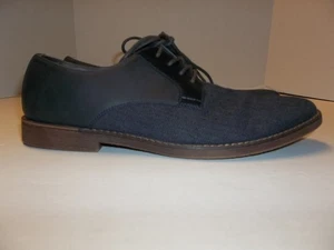 JF J.Ferrar Mens Size 9M Marcus Lace-Up Oxford Black Casual Dress Shoe - Picture 1 of 6