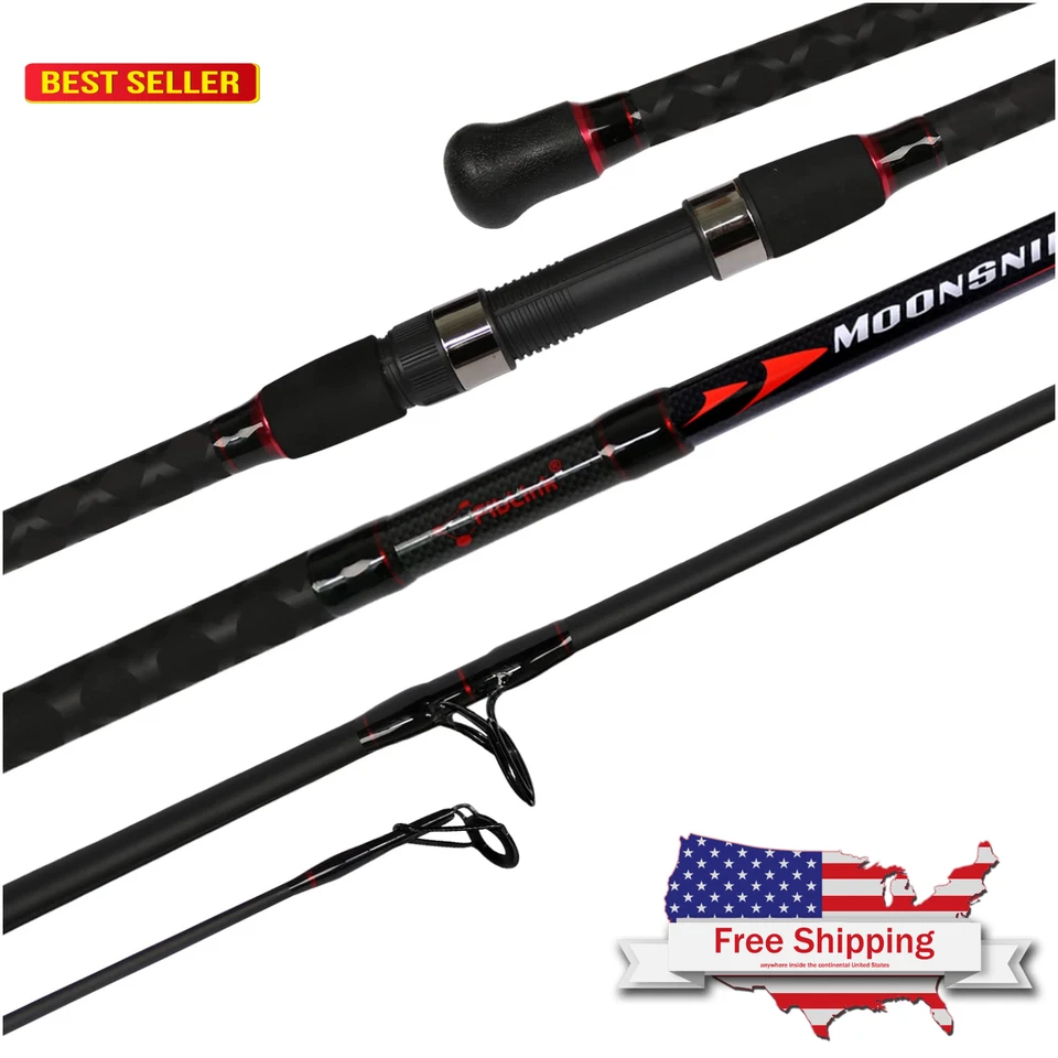 Fiblink Surf Spinning Fishing Rod 4-Piece Graphite Travel Fishing Rod