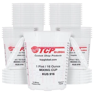 16-Ounce (1 Pint) Paint & Epoxy Mixing Cup Calibrated Ratios - Pack of 36 Cups - Picture 1 of 5