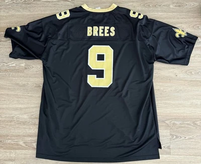 NEW ORLEANS SAINTS NFL PRO LINE Mens Jersey 3XL Tall Black Brees #9 Football - Image 1 of 4