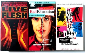 Pedro Almodovar 3 VHS Lot Bad Education R Rated Tie Me Up Tie Me Down Live Flesh - Picture 1 of 5