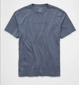 American Eagle Men's Logo Print Graphic T-Shirt Size XL Grey NWT Extra Soft - Picture 1 of 3