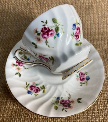 Vintage England Duo Tea Coffee Mug Cup Plate Queen Anne Bone China White  - image 1 of 3