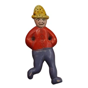 Frühe Plastik Vintage Brosche kleiner Mann mit Hut Square Dancing Zelluloid? - Bild 1 von 5