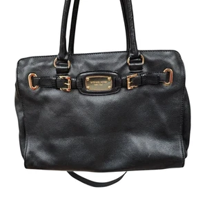 Michael Kors Hamilton East West Black Pebbled Leather Satchel/Shoulder Tote Bag - Bild 1 von 10