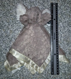 Mary Meyer Gris Elefante Bebé Lovey Manta de Seguridad Felpa Borde Satinado Difuso Espalda - Imagen 1 de 9