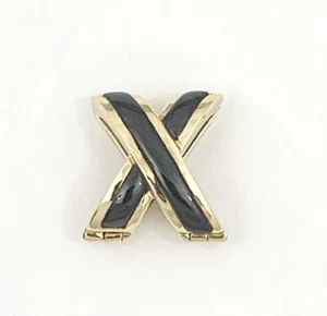 Solid 18k Yellow Gold Designer Kurt Gutman Omega Slide Crossover Onyx Pendant - Picture 1 of 6