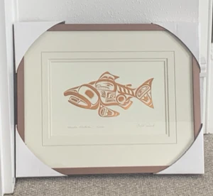 Bill Reid Signed Skaagi Copper Haida Salmon Fish Framed Native Canadian Art NEW - Picture 1 of 10