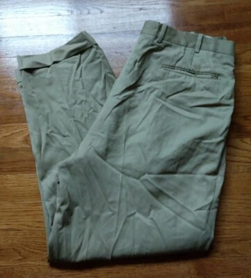 JB BRITCHES WINSTON Khaki Pleated Cuffed Trousers Tag 36R Act Tailored Fit 34×27 - Image 1 of 4