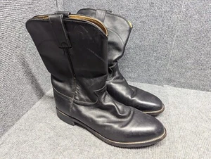 Justin Classic Black Roper Style 3133 Cowboy Western Boots Mens Size 10 EE USA - Picture 1 of 7