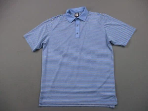 FootJoy Shirt Herren groß blau gestreift Polyester Polo sportlich Stretch Golf FJ - Bild 1 von 9