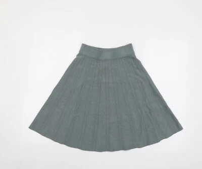 H&M Womens Green Viscose Blend Pleated Skirt Size XS - Image 1 of 4