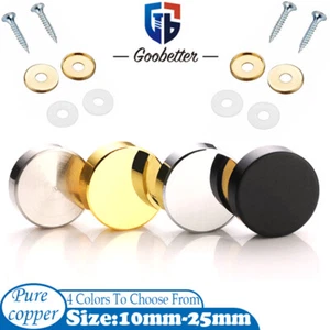 Mirror Nails Advertisement Decorative 10mm-25mm Pure Copper Screw Caps 4 Colors - Picture 1 of 36