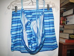 NEW. Shein Two Piece Bathing Suit. Blue Stripe. Size 6 (M) A GR8 Deal - Picture 1 of 2