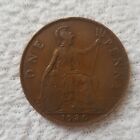 Retro Vintage 1930 One Penny Coin Georgivis V Circulated Collectable 
