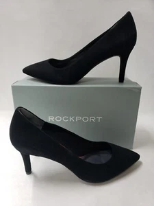 Rockport Total Motion Comfort Pump Heel Shoe Suede Leather Black 11 $130 New 20A - Picture 1 of 6