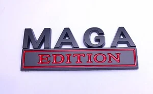 TRUMP MAGA EDITION EMBLEM STICKER 3D ZINC ALLOY METAL MATTE BLACK FINISH - Bild 1 von 8