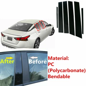 6Pcs Gloss Black Pillar Posts Door Window Cover Fit For Nissan Altima 2019-2021 - Picture 1 of 4