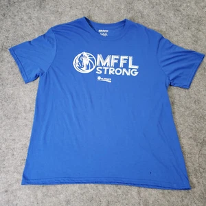 Dallas Mavericks T-Shirt Mens XL Blue MFFL Strong Playoffs NBA Short Sleeve Poly - Picture 1 of 10