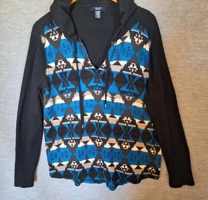 Chaps Womens Hoodie Sweatshirt  2X Zip Up Hoodie Long Sleeve Southwestern Jacket - Picture 1 of 8