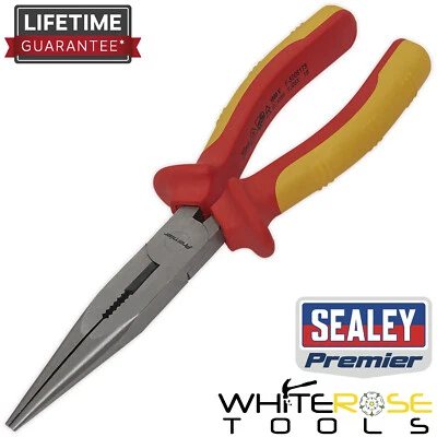 Sealey Long Nose Pliers 200mm VDE Approved Premier Cutting Hand Tool - Image 1 of 3