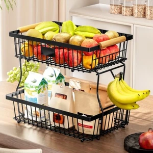 Metal Fruit Basket Fruit Storage Stand Bowls for Fruit Vegetable Storage - Picture 1 of 10