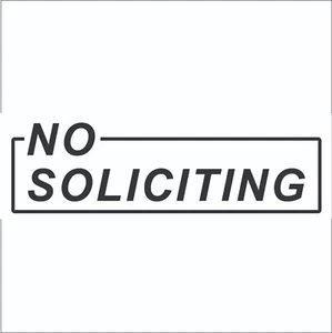 No Soliciting Sticker Decal Sign Business Home Window Door Wall Vinyl Decal - Picture 1 of 2