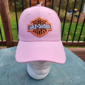NEU Harley Davidson Motorcycles Damen Pink Orange Curved Bill Baseball Mütze Kappe - Bild 1 von 4