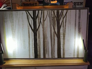 Large Framed Nature/Tree Painting On canvas W 'Floating' Wood Frame- 24in X 42in - Picture 1 of 17