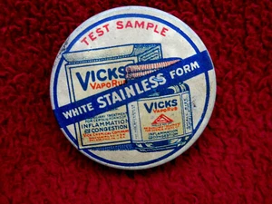 Original 1930's pocket tin advertising for: VICKS White Stainless Form#104 - Picture 1 of 7