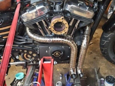 Exhaust L.A.F  DRAG PIPE  2" Fits Harley-Davidson Sportster XL 883 1200 - Image 1 of 4