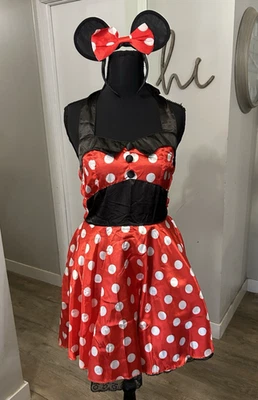 Fun World Women's Miss Mouse Dress Halloween Costume Medium 8-10 COMPLETE - Image 1 of 4