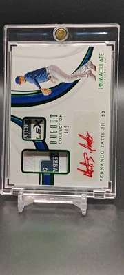 2019 PANINI IMMACULATE FERNANDO TATIS JR ROOKIE AUTO LANDRY PATCH GREEN SSP #4/5 - Image 1 of 4
