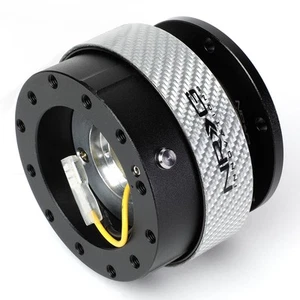Adaptador de liberación rápida para volante de aluminio NRG cuerpo negro/anillo de fibra de carbono - Imagen 1 de 8