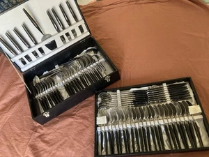 66 Pc Eldan Stainless Black Dinner Forks Have a CRACK Synthetic ELD-2 SHIPS FREE - Picture 1 of 24