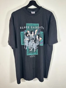 VINTAGE BLACK SABBATH HEAVEN AND HELL SHIRT SZ XL BLK ALLSPORT OZZY METAL BAND - Picture 1 of 7