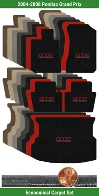 Juego de alfombrillas Velourtex personalizadas para Pontiac Grand Prix '04-08 con logotipo (5 piezas) #WQB Foto 1 de 4