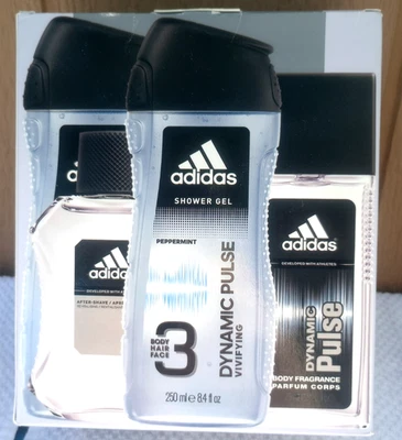 ADIDAS DYNAMIC PULSE After Shave Gel de Ducha Spray Corporal 4 piezas JUEGO DE CAJA DE REGALO Nuevo Sistema Operativo Foto 1 de 4