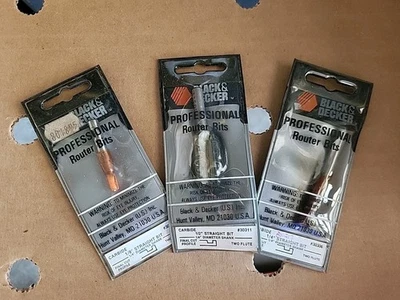 3 Black And Decker Carbide Professional Router Bits - Image 1 of 4