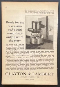 1928 Clayton & Lambert No. 70 Fire-Pot AD “Ready For Use in a Minute and a Half” - Picture 1 of 1
