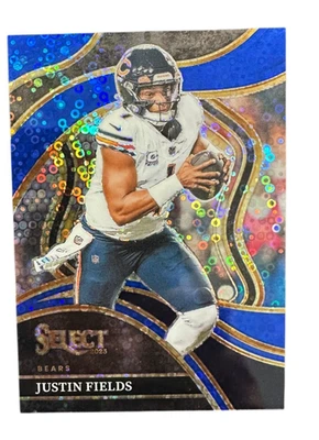 2023 Panini Select Justin Fields Blue Prizm Disco Club Level /25 #249 Bears Jets - Image 1 of 2