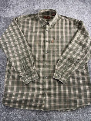 Camisa Bob Timberlake a Cuadros Abotonada XL Verde Beige Manga Larga Informal Exterior Foto 1 de 4