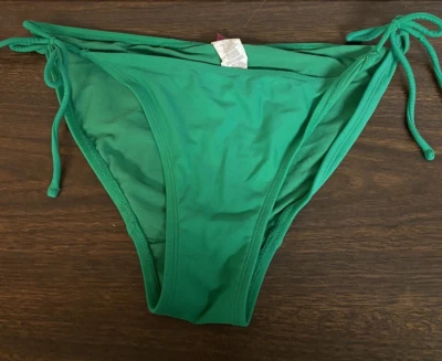 Braguita de bikini hipster de cuerda de natación OP Ocean Pacific para mujer grande verde corbata laterales Foto 1 de 4